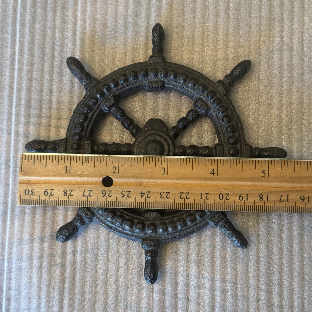 Cast Iron Ship's Wheel Bottle Opener Coaster - Bar Grill Party or Man Cave - Picture 2 of 3